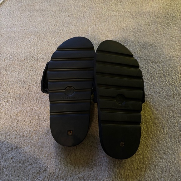 Black Women's Slide Sandals - Picture 3 of 4